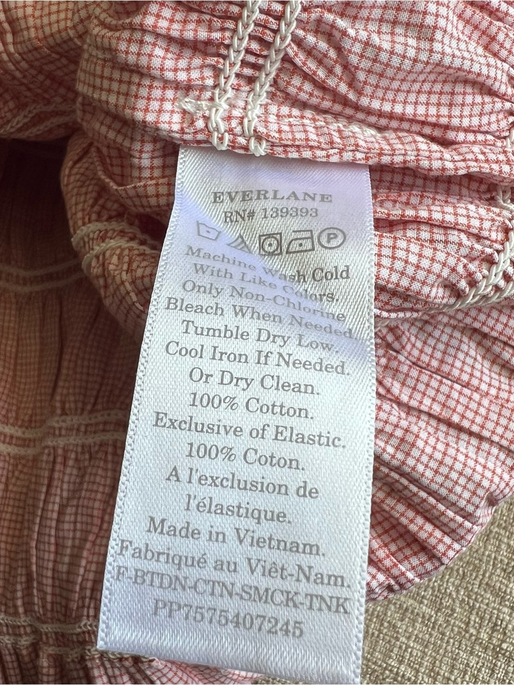 Everlane Pink Smocked Square-Neck Tank - Picture 3 of 4